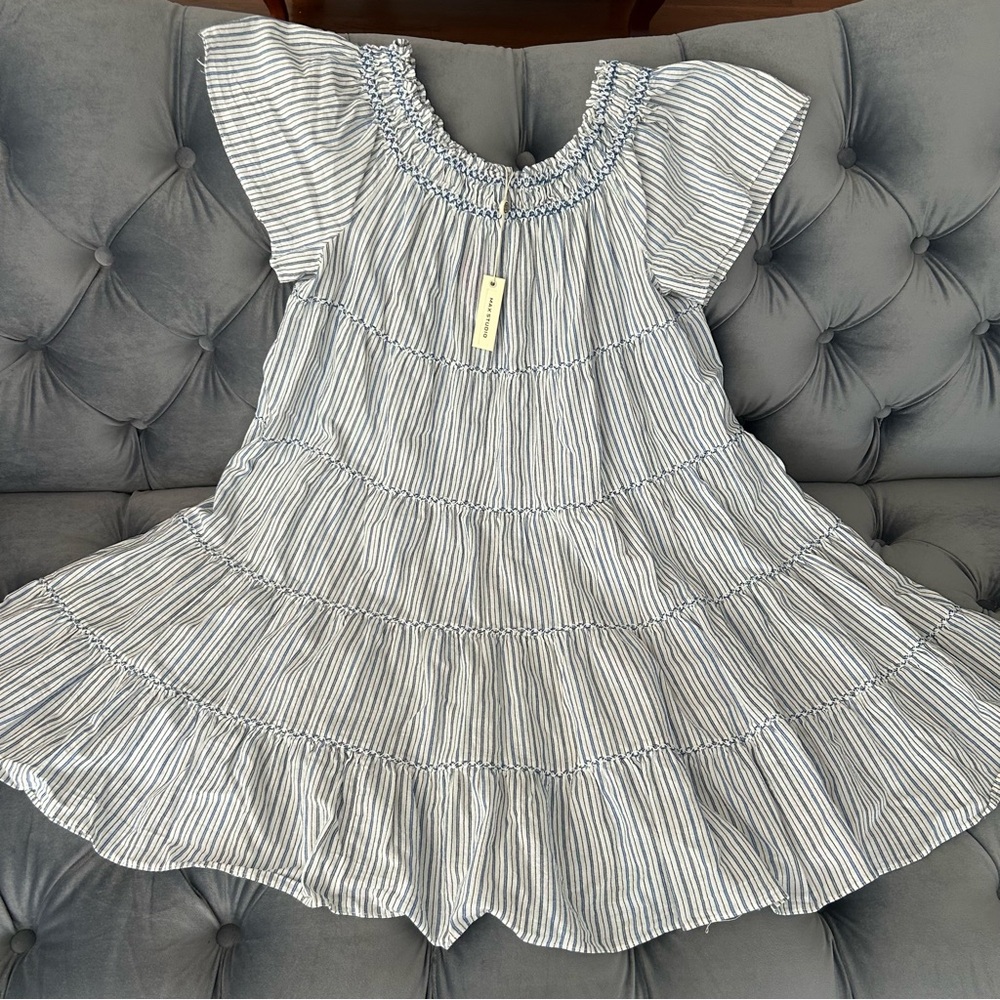 Max Studio NEW!!!! Yarn Dye Smocked Mini Dress Small - Picture 4 of 7